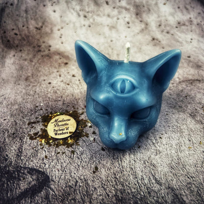 Beeswax Psychic Cat Spell Candle