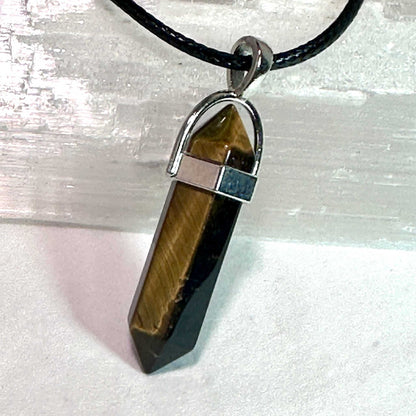 Tiger Eye Bullet Point Necklace