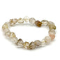 Golden Rutilated Quartz Natural Crystal Tumbled Gemstone Energy Stretch Bracelet