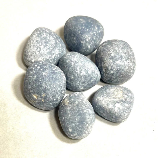 Serene Angelite Tumbled Pocket Stone for Spiritual Healing
