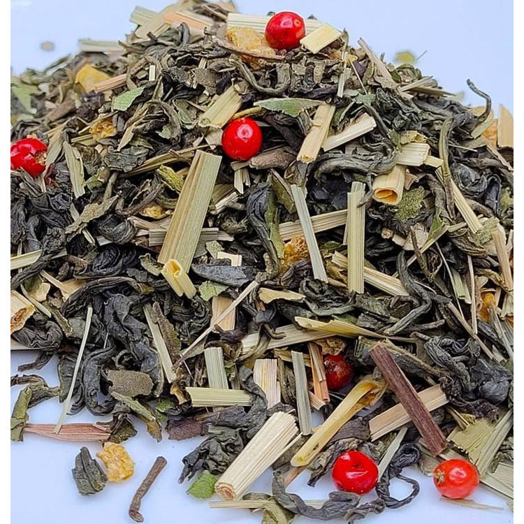 Unique Spiced Jasmine Lemon Pepper Green Tea from Mystics