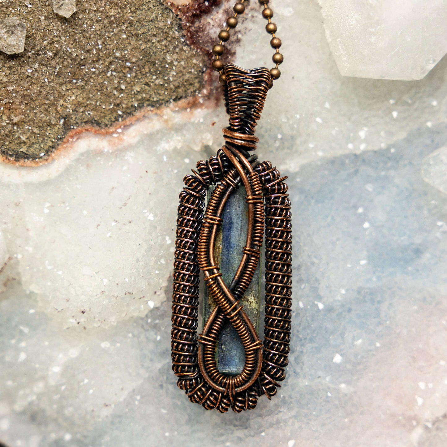 Kyanite Blade Wire Wrap Crystal Pendant