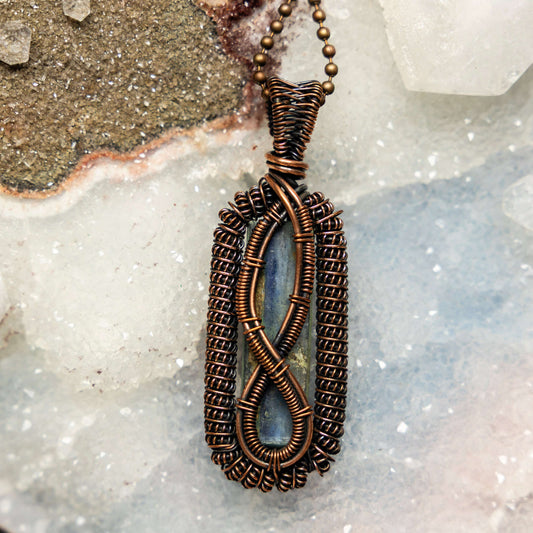 Kyanite Blade Wire Wrap Crystal Pendant