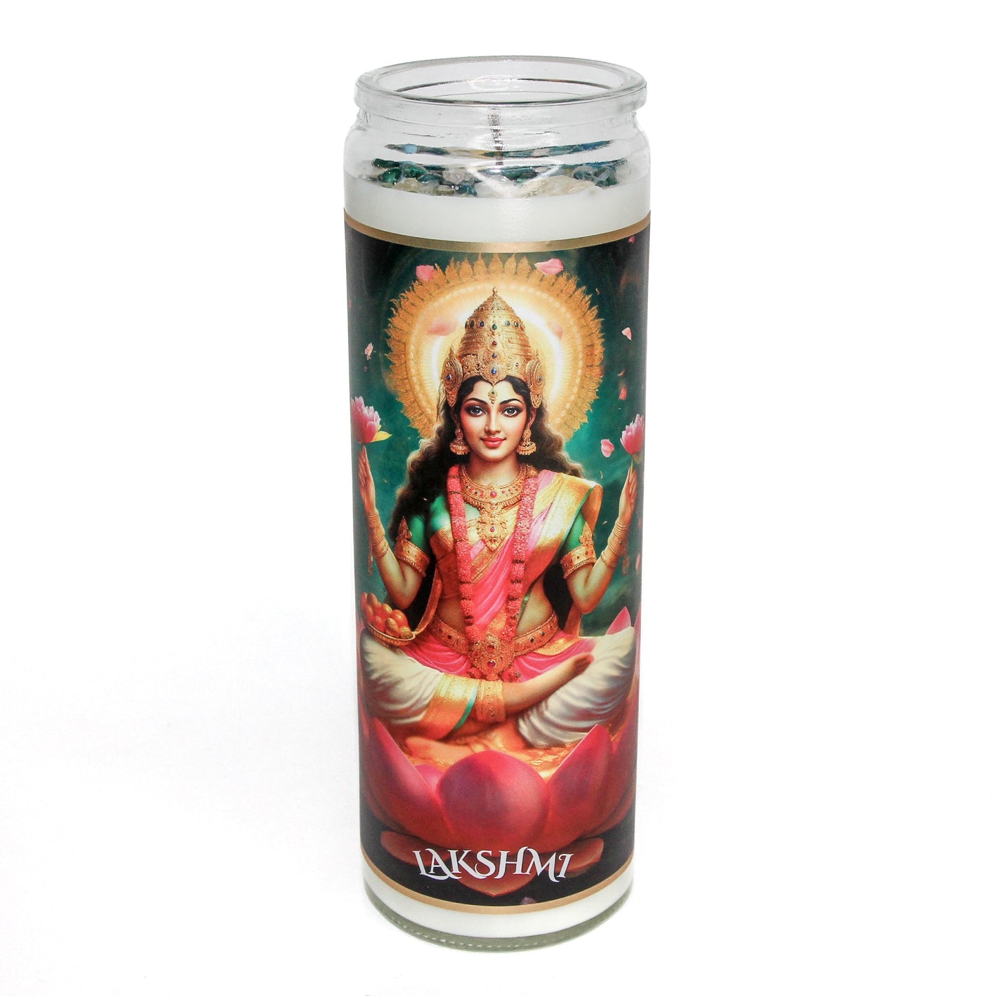 Lakshmi Crystal Altar Candle