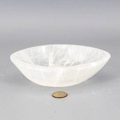 Large Selenite Oval Bowl