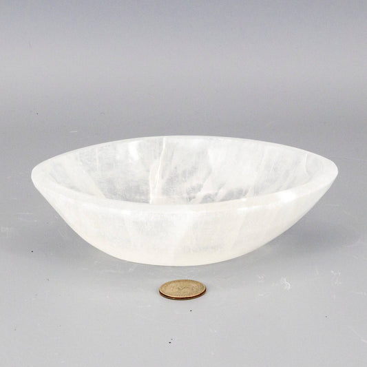Large Selenite Oval Bowl