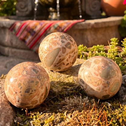 Leopardite Sphere (4 CM)(Leopard Skin Jasper) Bulk Wholesale Lot Polished Gemstone Decor Carving