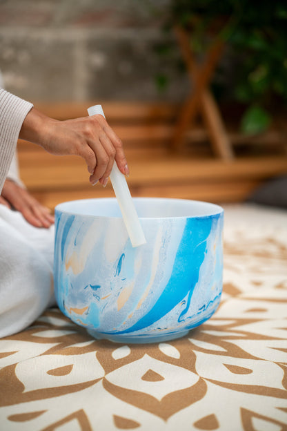 10" Marble Crystal Singing Bowl, A4, Brow Chakra, 432 Hz