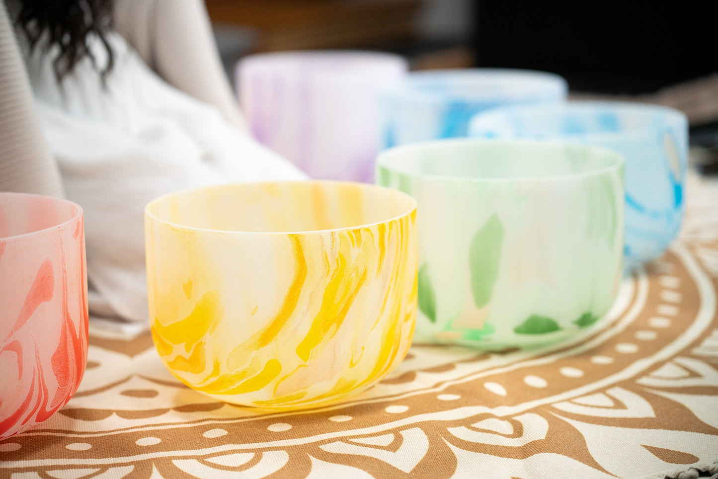 10" Marble Crystal Singing Bowl, D4, Sacral Chakra, 432 Hz