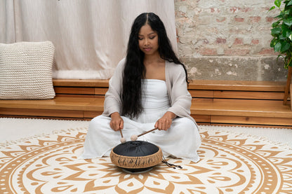 10" Medium Octave Steel Tongue Drum, B Minor, 8 Notes, 432 Hz, Black