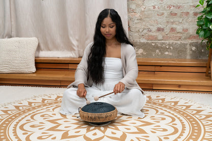 10" Medium Octave Steel Tongue Drum, C Minor, 8 Notes, 432 Hz, Navy Blue