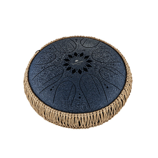 10" Medium Octave Steel Tongue Drum, C Minor, 8 Notes, 432 Hz, Navy Blue