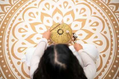 10" Medium Octave Steel Tongue Drum, C Major, 8 Notes, 432 Hz, Gold