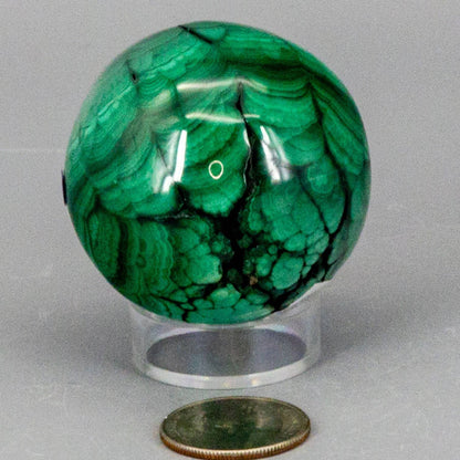 Malachite Sphere, Protective Healing Crystal