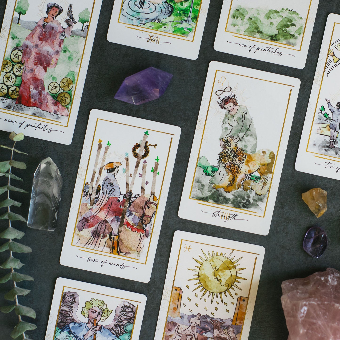 Modern Hue Tarot Deck: Reimagined Rider-Waite Watercolors