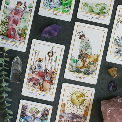 Modern Hue Tarot Deck: Reimagined Rider-Waite Watercolors