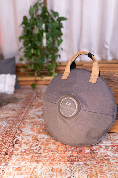 16" Octave Steel Tongue Drum, D Kurd, Lasered Floral Design, Black