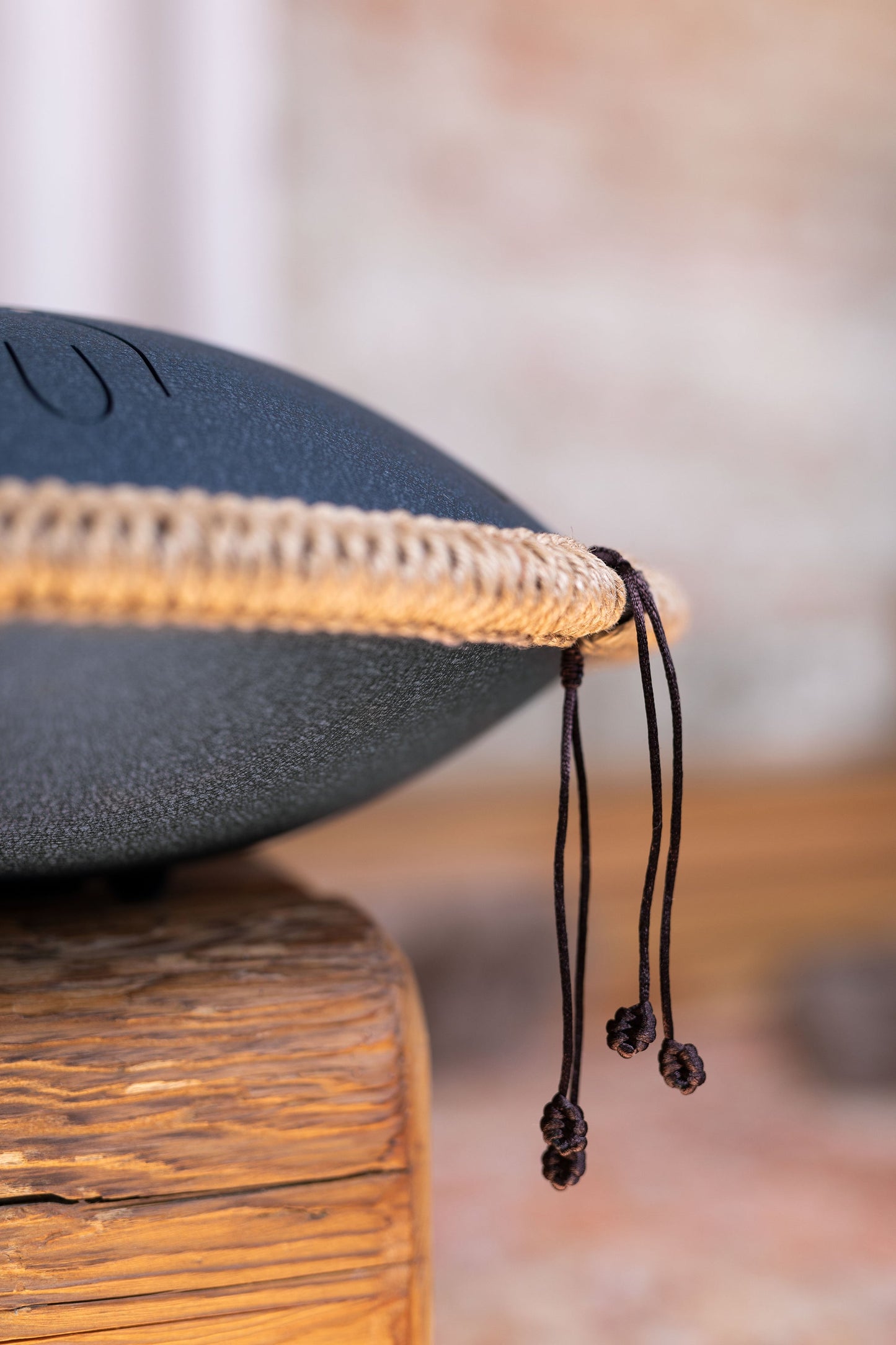 16" Octave Steel Tongue Drum, D Amara, Lasered Floral Design, Navy Blue