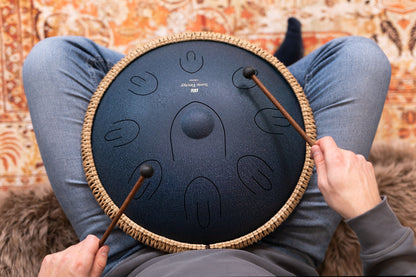 16" Octave Steel Tongue Drum, D Amara, Navy Blue