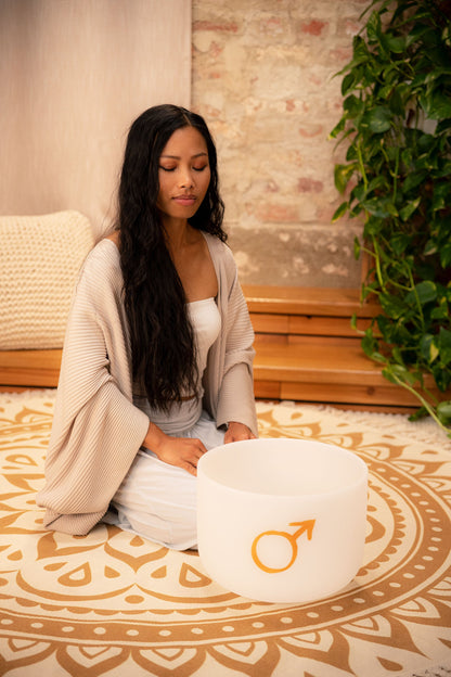 12" Planetary Tuned Crystal Singing Bowl, Mars 144.72 Hz