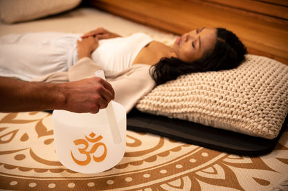 8" Planetary Tuned Crystal Singing Bowl, OM