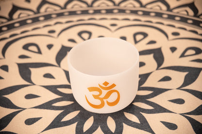 8" Planetary Tuned Crystal Singing Bowl, OM