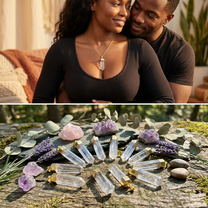 Clear Quartz Crystal Point Pendant (Gold Plated) Faceted Jewelry Necklace Supply