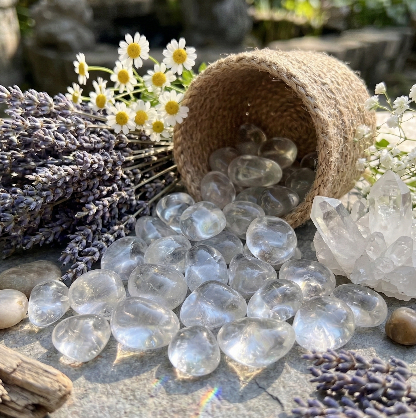Clear Quartz Crystal Tumbled Stones (By The Piece or Pound) Wholesale
