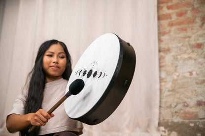 16" Ritual Drum, Moon Phases, True Feel Synthetic Head