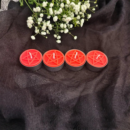 Pentacle Beeswax Tea Light Candles for Rituals and Spells
