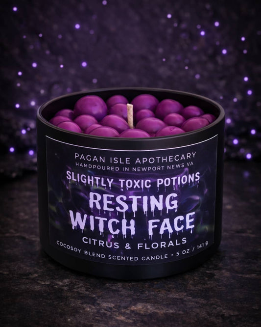 Resting Witch Face Citrus & Floral Magic Potion Candle