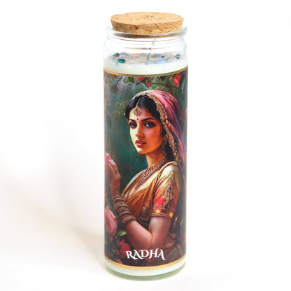Radha Crystal Altar Candle