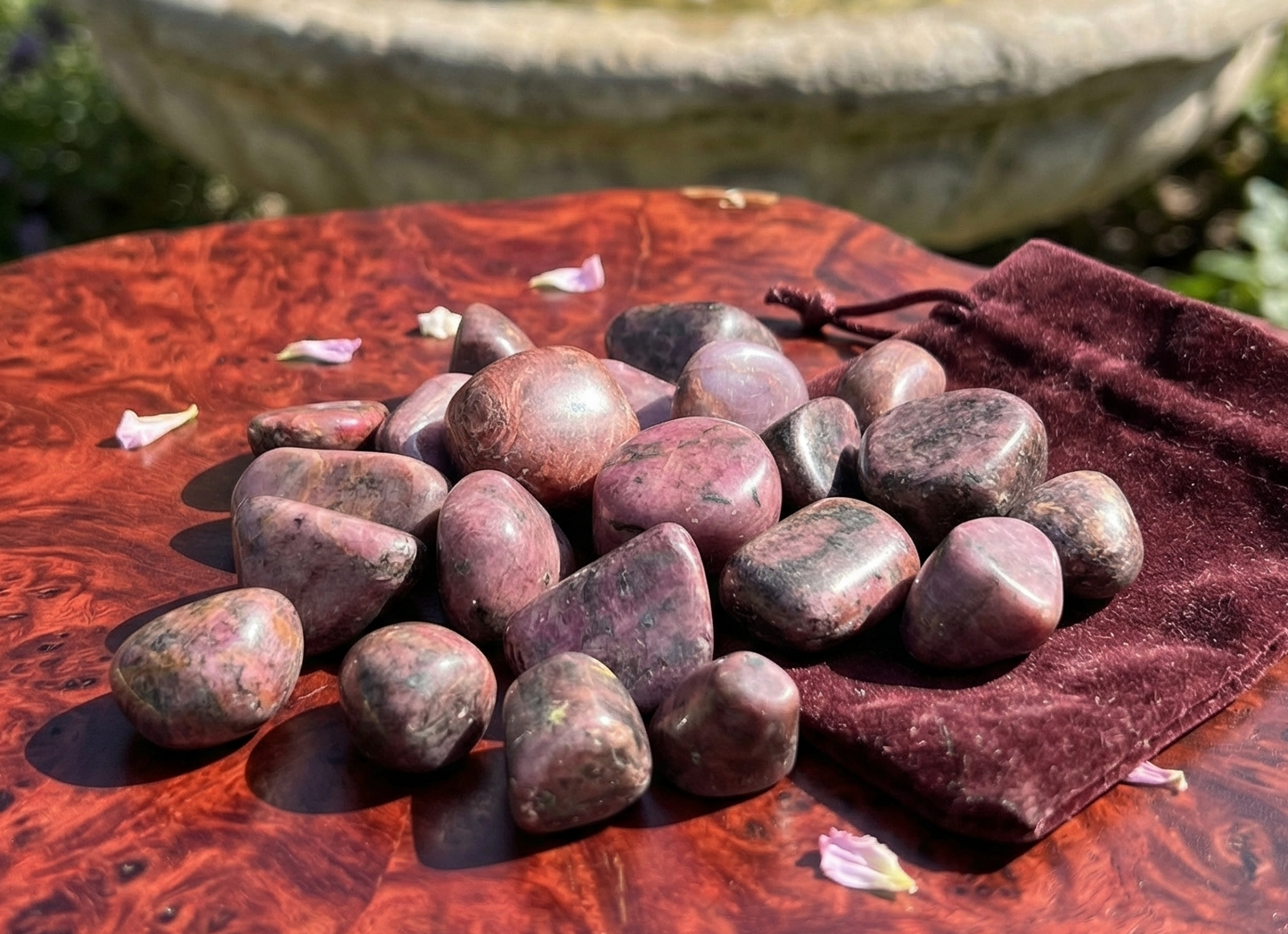 Red Ruby Crystal Tumbled (UV Reactive)(By The Piece Or Pound) Bulk Wholesale Gemstone Decor Supply