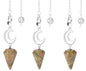 Healing Crystal Crescent Moon Pendulums for Divination