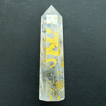 Obsidian Amethyst Crystal Tower Snake Sun Moon Star