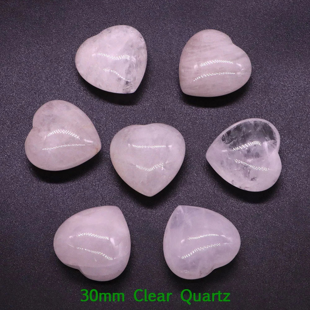 Premium Natural Crystal Hearts for Healing and Meditation