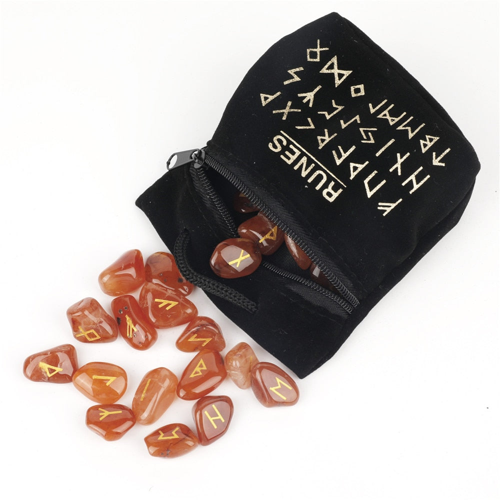 Natural Crystal Runes Set for Divination and Healing