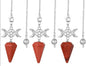 Triple Moon Pentacle Natural Healing Crystal Pendulums