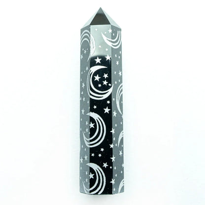 Obsidian Amethyst Crystal Tower Snake Sun Moon Star