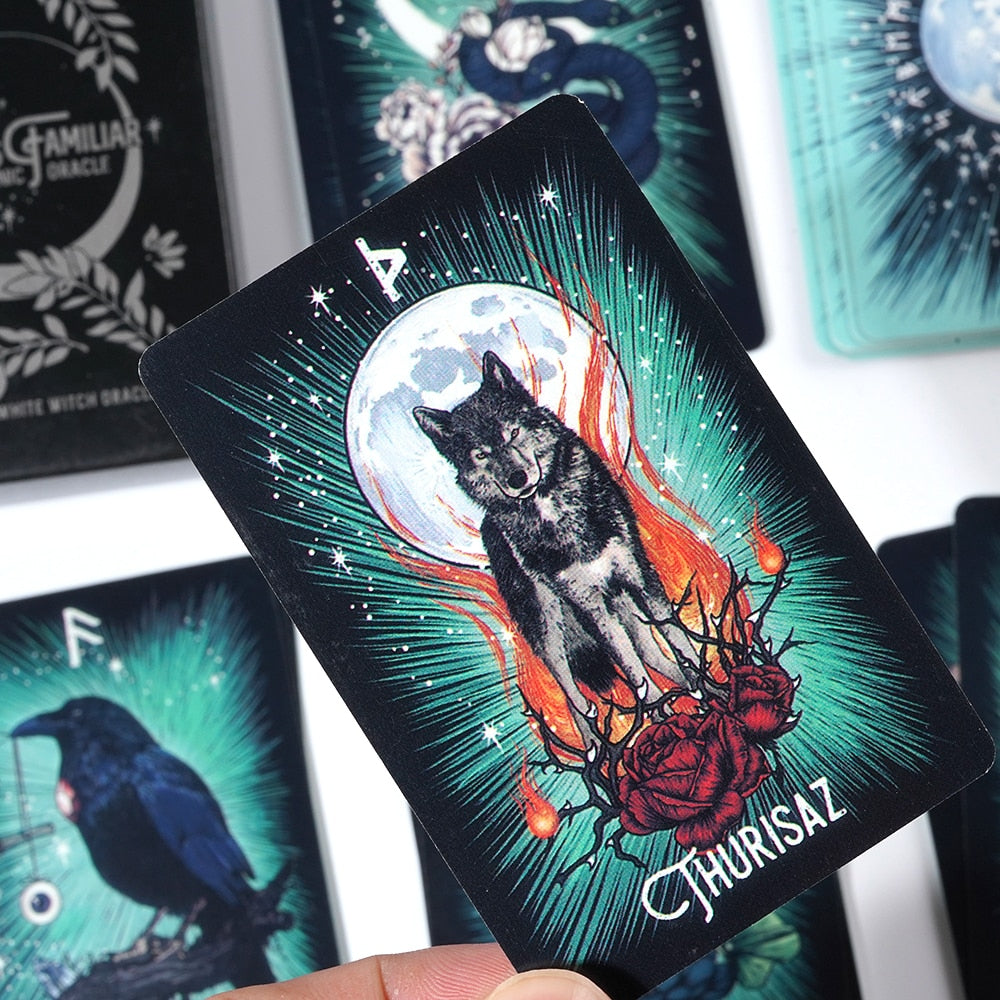 The Witch's Familiar Runic Oracle Deck for Mystical Guidance