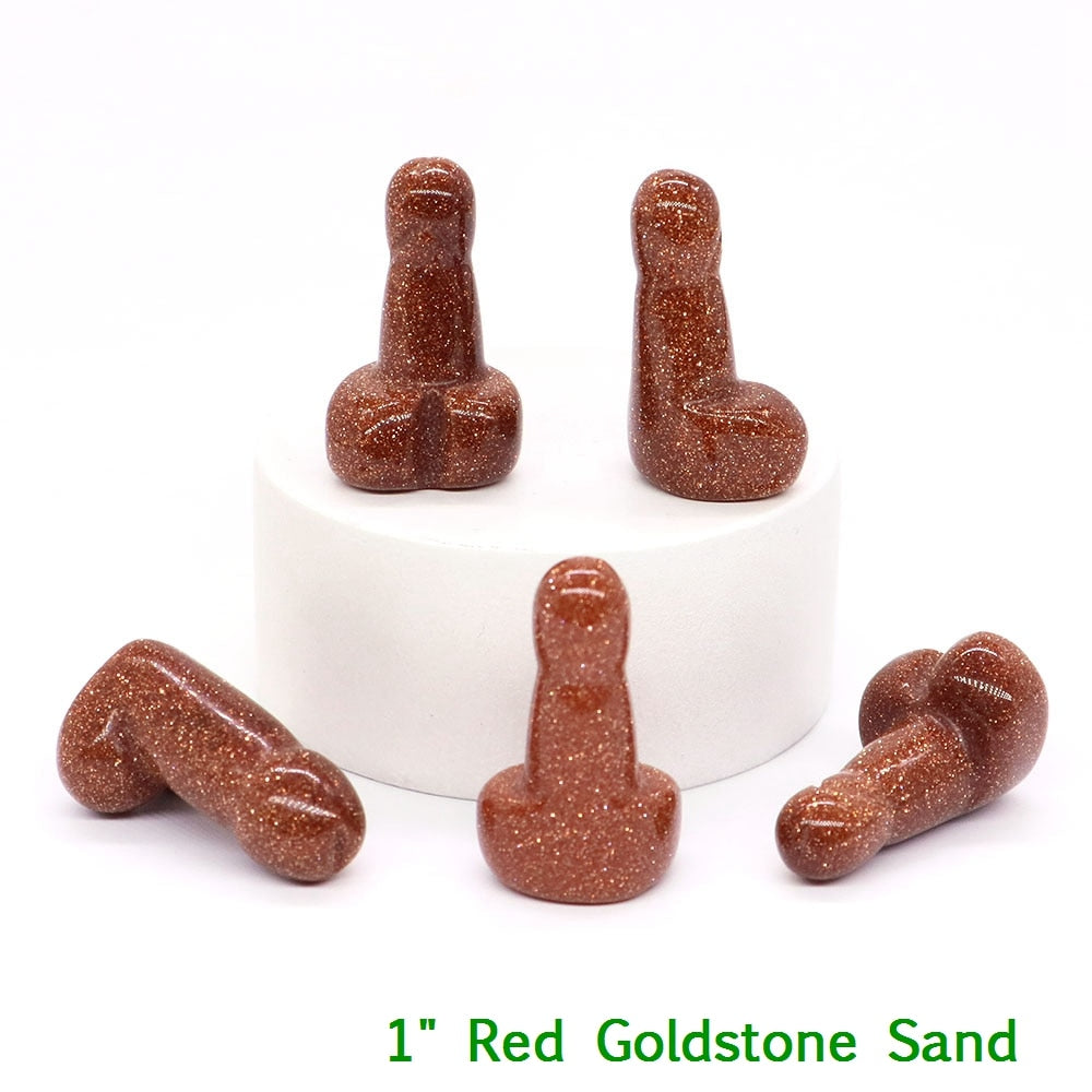 Crystal Penis with Black Obsidian Fertility Stone