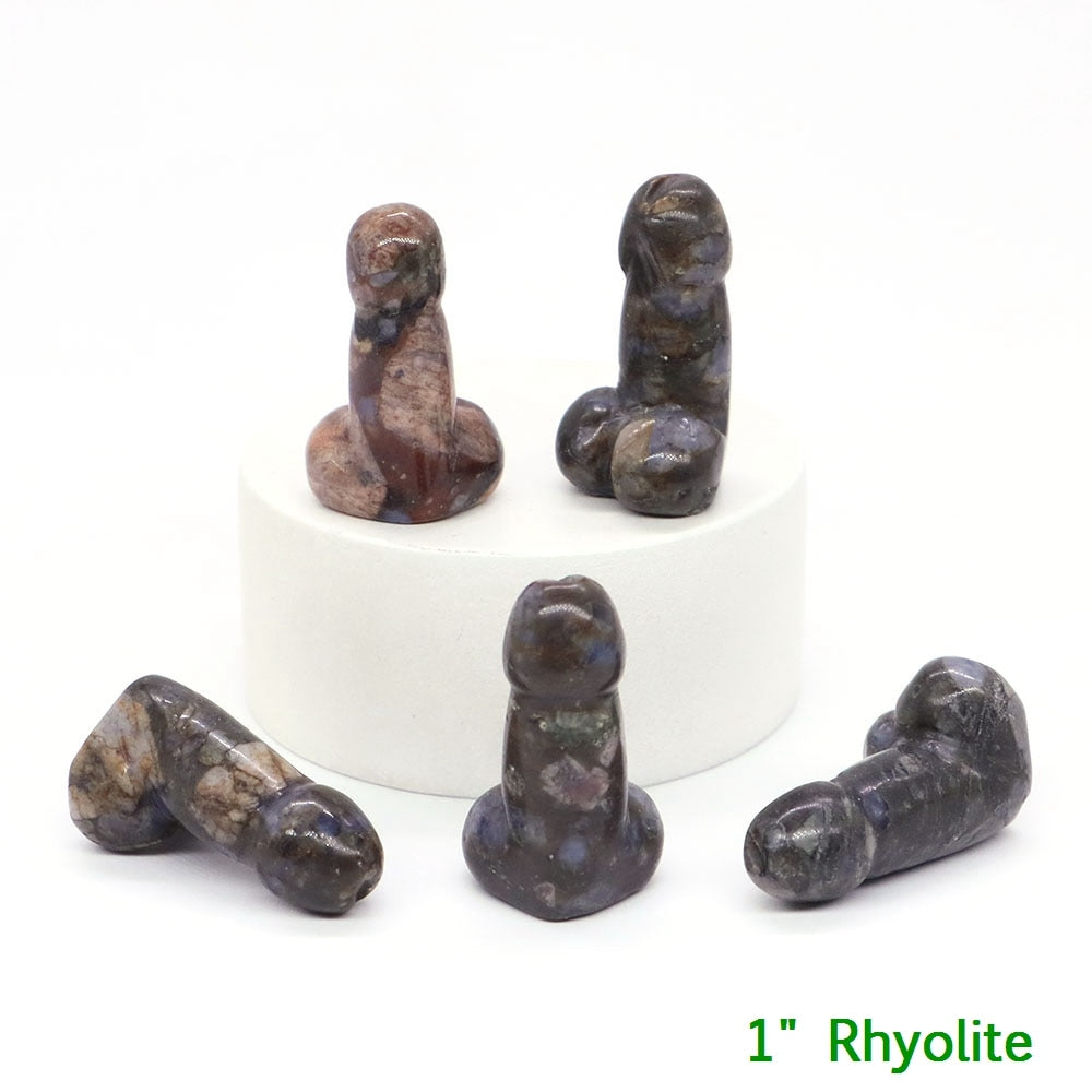 Crystal Penis with Black Obsidian Fertility Stone