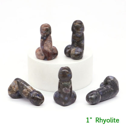 Crystal Penis with Black Obsidian Fertility Stone