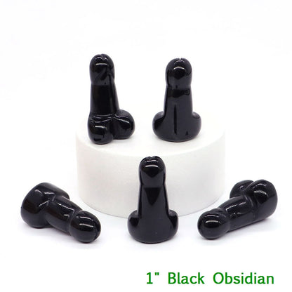 Crystal Penis with Black Obsidian Fertility Stone
