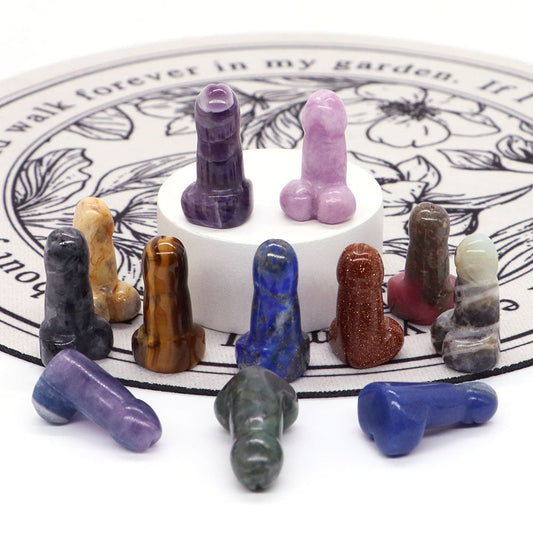 Crystal Penis with Black Obsidian Fertility Stone