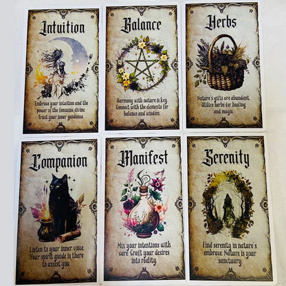 The Wise Witch Oracle Cards Deck for Mystical Guidance