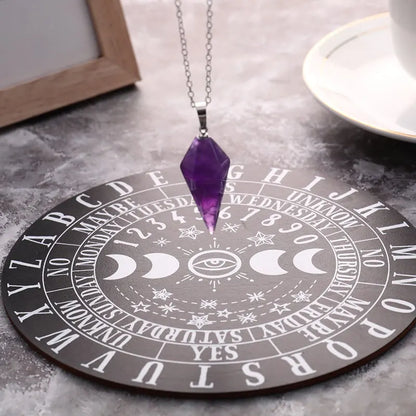 Wooden Divination Pendulum Boards With Mystical Designs