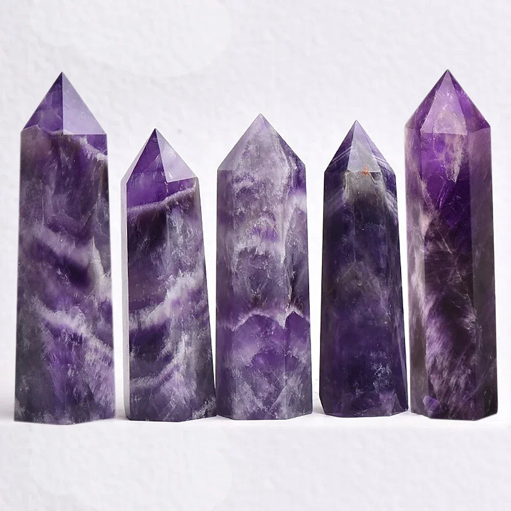 Mystical Crystal Obelisk Towers With Healing Stones