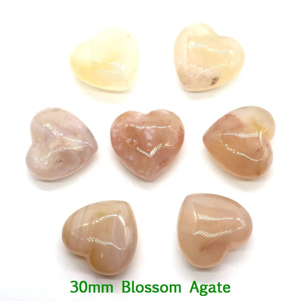 Premium Natural Crystal Hearts for Healing and Meditation