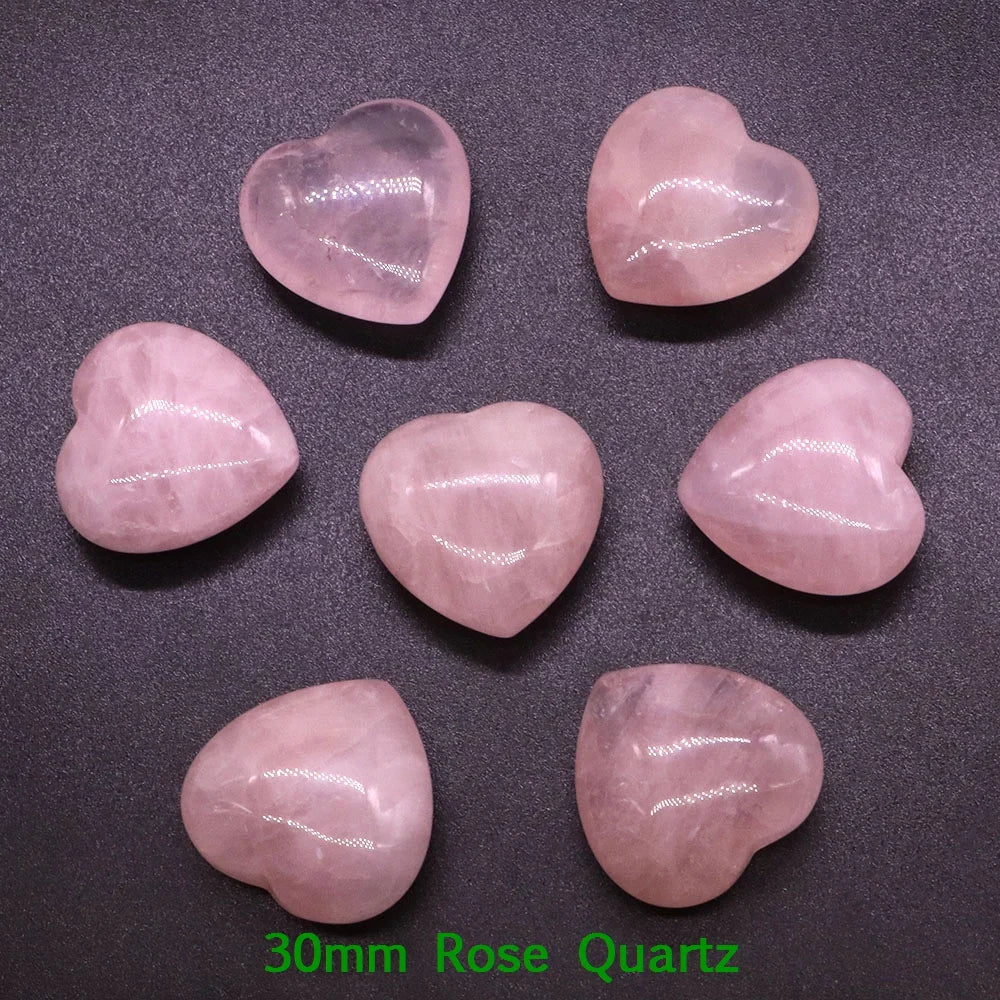 Premium Natural Crystal Hearts for Healing and Meditation